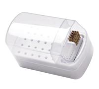 Mipcase Nail Drill Bit Organizer Case 30-slot Manicure Polishing Head Storage Box Cleaning Brush for Professional Nail Art Supplies and Acrylic Tools