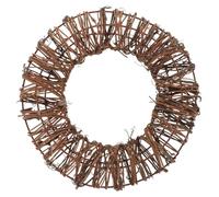 Mipcase Natural round Rattan Vine Wreath Hoop 9.4" Handmade Rustic Twig Frame for DIY Crafts Door Hanging Holiday and Wedding Decoration