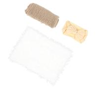 Mipcase Newborn Photography Swaddle Set 3pcs Photoshoot Props White Headband Wrap Blanket for Newborn Boys