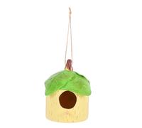 Mipcase Outdoor Bird Feeder for Garden Decorative Small Bird House Leaf Shape Resin Hanging Birdcage for Backyard Decor
