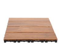 Mipcase Outdoor Interlocking Wooden Deck Tiles Patio Balcony Waterproof Anti-Corrosion Carbonized Solid Wood Flooring Wood Wax Oil, Garden Decking for Home and Terrace