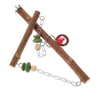 Mipcase Parrot Chewing Swing Bird Toy Set Bite-Resisting Wooden Parrot Swing Household Bird Accessory for Cage