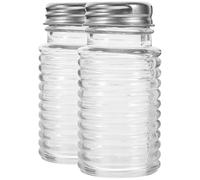 Mipcase Pepper Shaker and Salt Spice Dispenser Set for Kitchen Use and Restaurant Kitchen 2 Pcs Glass and Stainless Steel, Lightweight Design Accurate Control Dosage Assorted Assorted