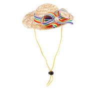 Mipcase Pet Costumes Hat Rainbow Ribbons Dog Hat for Birthday Parties Decorative Puppy Headgear