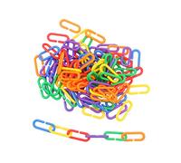 Mipcase Plastic C-Clips Hooks Chain Links Parrot Bird Toy Hanging Educational Chew Toy for Parakeets Cockatiels Small Pets 100pcs/200pcs Random Colours