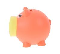 Mipcase Plastic Pig Shape Coin Bank Multi-functional Coin Bank Desktop Money Saver with Large Capacity Orange Adorable Design for Children