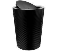 Mipcase Plastic Swing Bin Round Trash Can with Removable Swing Lid 12L Large Capacity Garbage Container for Bathroom Bedroom Kitchen Office Black