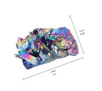 Mipcase Plated Colorful Crystal Cluster Ornament 30g Random Style Rainbow Amethyst Natural Crystal Desktop Adornment for Home and Office Healing Decor