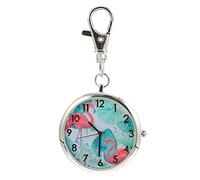 Mipcase Pocket Watch Digital Watch Nurses Flamingo Smart Kid Key Ring Pendant Elderly Hanging Modern Large Dial Exam Form Child Alloy