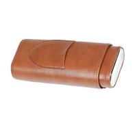 Mipcase Portable Pu Leather Cigar Humidor Case 3pcs with Moisture Protection Brown Travel Cigar Storage Holder for Festival Packing and On-The-go Use