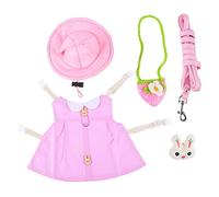 Mipcase Rabbit Accessories Set Bunny Dress up Vest Harness for Small Pet Hamster Leash Pet Suit Rabbit Costume