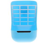 Mipcase Rabbit Feeder Rack with Hanging Grass Holder, Plastic Food Bowl for Guinea Pig and Small Animals, Fixed Blue Hay Feeder Suitable for Cage Feeding and Pet Supply