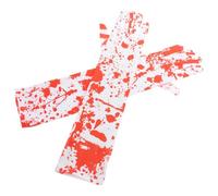 Mipcase Realistic Cosplay Blood Gloves with Red Blood Splatters, Cloth Material, Easy to Clean, Halloween Party Costume Accessory for Horror and Vampire Themes