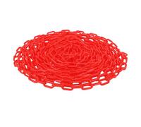 Mipcase Red Plastic Chain Links 10m Small Safety Barricade Chain Barrier for Traffic Cone Connector, Security Post Barrier, and Crowd Control in Public Areas