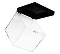 Mipcase Rock Display Case 6.8x6.8x6.8cm Black Base Small Plastic Mineral Specimen Box Storage Container for Crystal Collection and Specimen Display