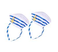 Mipcase Sailor Hat Headbands 2Pcs Captain Hair Hoops for Adults Breathable Material for Costume Parties and Everyday Wear