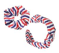 Mipcase Satin Headband Hair Tie Set American Flag Pattern Style Supple Hair Accessories for Teen Women on Different Occasions