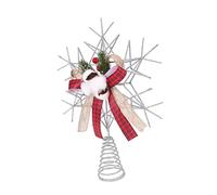 Mipcase Silver Christmas Tree Topper Decoration with Bells Sturdy Xmas Tree Adornment for Festive Holiday Photo Props and Home Party Accents