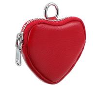 Mipcase Small Purse Heart Keychain Compact Fake Leather Coin Pouch Women Heart Shaped Creative Minimalist Chic Stylish Handbag Accessory for Shopping and Dating