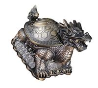 Mipcase Smoker Ashtray Metal Dragon Turtle Table Ashtray with Lid Windproof Anti-Fall Generous Capacity for Home Office