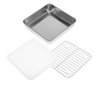 Mipcase Stainless Steel Baking Pan Lid and Cooling Rack Rectangular Grill Pan for Oven Use for Dumpling Storage and Stackable Food Organization in Pantry Freezer