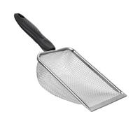 Mipcase Stainless Steel Sand Shovel and Cleaning Substrates with Ergonomic Handle for Sifting Reptile Poo Bearded Dragon Sand Sturdy and Black Draining Shovel in Reptile Terrarium