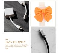 Mipcase Sturdy Plastic Data Cable Protective Covers Bowknot 10 Pairs Cable Sleeves to Prevent Fraying and Tangling Suitable for Phones and Laptops at Work or Home
