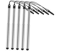 Mipcase Stylus Pens Featuring Smooth Drawing and Responsive Precision for Touch Screens 5pcs with Silver Metal and Rubber Build Compatible with Capacitive Cell Phones and Tablets