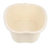 Mipcase Thickened Plastic Foot Bath Bucket Foot Massaging Basin for Home Spa Relaxation in Light Beige