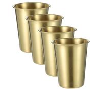 Mipcase Titanium Water Cups 4pcs 500ml 16.9oz Single-Layer 304 Stainless Steel No Liner No Coating Reusable Metal Cups for Home and Outdoor Use