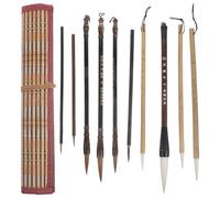Mipcase Traditional Chinese Calligraphy Brush Set Wooden for Beginners | Practice Writing and Gift Use, Comfortable Grip, Multi Purpose Kit for Students, Wood Handle