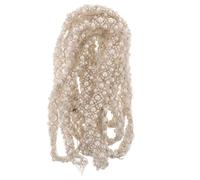 Mipcase Trim Dress Lightweight Wedding, Breathable Mesh Net Sewing Sew Yards White Floral Pearl Beaded Lace Ribbon Design, Easy to Decorative Lace Edge Decoration for DIY Craft