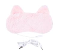 Mipcase USB Eye Mask Heated Sleeping Blinder Pink Flannel Pp Material Stress-Free Sleep Improve Eyesight for Use Before Going to Bed at Home
