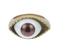 Mipcase Vintage Alloy Punk Eye Ring Brown Geometric Exaggerated Finger Jewelry Men’s Finger Accessories