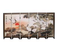 Mipcase Vintage Antique Design Wooden Folding Screen Decoration Miniature House Accent for Living Rooms Interior Display, Classical Painting Style Small Divider Screen