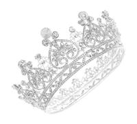 Mipcase Vintage Crown Retro Shiny Wedding Party Crown Crystal Bride Headdress for Photo Prop Accessory for Special Occasion