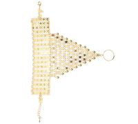 Mipcase Vintage Metal Bracelet Chain Bracelet for Women Cuff Bangle Attached Rings for Dance Performances Ladies Fashion Jewelry for Celebrations