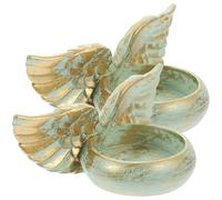 Mipcase Vintage Resin Candle Holder Angel Wing Pattern, round Base Lightweight Table Candle Decor for Aromatherapy Lamps and Tea, Decorative Household Ornament