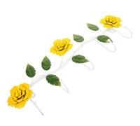 Mipcase Vintage Yellow Rose Wall Mounted Coat Hook Rack, Decorative Iron Flower Hanging Hooks for Bags, Hats, Keys, and Towels, Rustic Door Organizer for Bathroom and Entryway