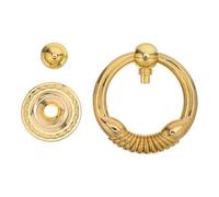 Mipcase Vintage Zinc Alloy Round Door Knocker Classical Single Front Door Knocker for Home Security in Gold Tone