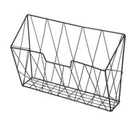Mipcase Wall Mounted Magazine Rack Iron Office Wall Holder Black Space Saving Organizer for Home and Workplace