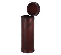Mipcase Wine Bottle Present Box Vintage Wooden Red Wine Storage Case round Packing Gift Box with Handle 13.36x4.72x4.72 for Weddings, Christmas