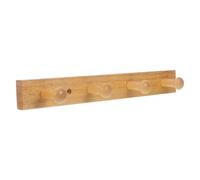 Mipcase Wooden Coat Hook Rack Wall Mounted with 4 Hooks, Strong Bearing Capacity, Rustic Khaki Finish, Multi-Functional Coat and Hat Hanger for Home and Study Rooms