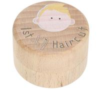 Mipcase Wooden First Haircut Keepsake Box for Boys, Haircut Storage Holder with Lid, Hair Curl Souvenir Box for Newborn Keepsake