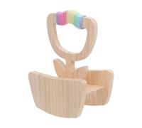 Mipcase Wooden Rocking Bird Perch Stand for Parakeets and Parrotlets, Interactive Indoor Swing with Tulip Flower Shape, Fostering Intellectual and Physical Development for Table or Indoor