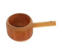 Mipcase Wooden Water Ladle with Long Handle, Solid Wood Kitchen Scoop for Tea Ceremony and Soup, Natural Wood Bath Scoop Suitable for Cooking and Gardening Use