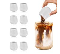 MIPIACE 8 PCS White Mini Creamer Jug Ceramic Small Milk Jugs 50ml Porcelain Small Gravy Jug for Milk Coffee Sauce Cup Gravy Custard Pouring Jug for Home Kitchen Coffee Bar