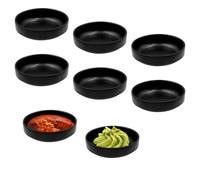 MIPIACE 8 Pieces Dipping Bowls 3.43 × 0.98in Small Dish Set Black Reusable Dipping Snack Bowl Mini Dish for Tomato Sauce Charcuterie Board BBQ Kitchens Everyday Party Supplies