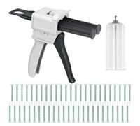 MIPIACE AB Epoxy Glue Gun Handle with 50 Pieces Static Mixer Mixing Nozzles 2K Mixing Tube Flexible 2K Glue Gun Durable 2:1 Dosing Gun for Mixing