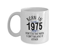 MIPOMALL 44th Birthday Gifts for Women Men, Happy Birthdays, Gift for him her Turning 44, Born in 1975, Funny Coffee Mug Tea Cup, Gift for Christmas - F2036 (11oz)